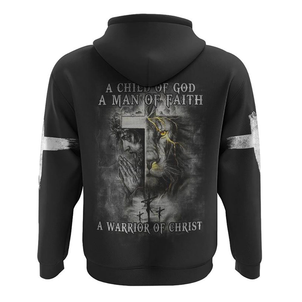 A Child Of God A Man Of Faith All Over Print 3D Hoodie, Christian Hoodie