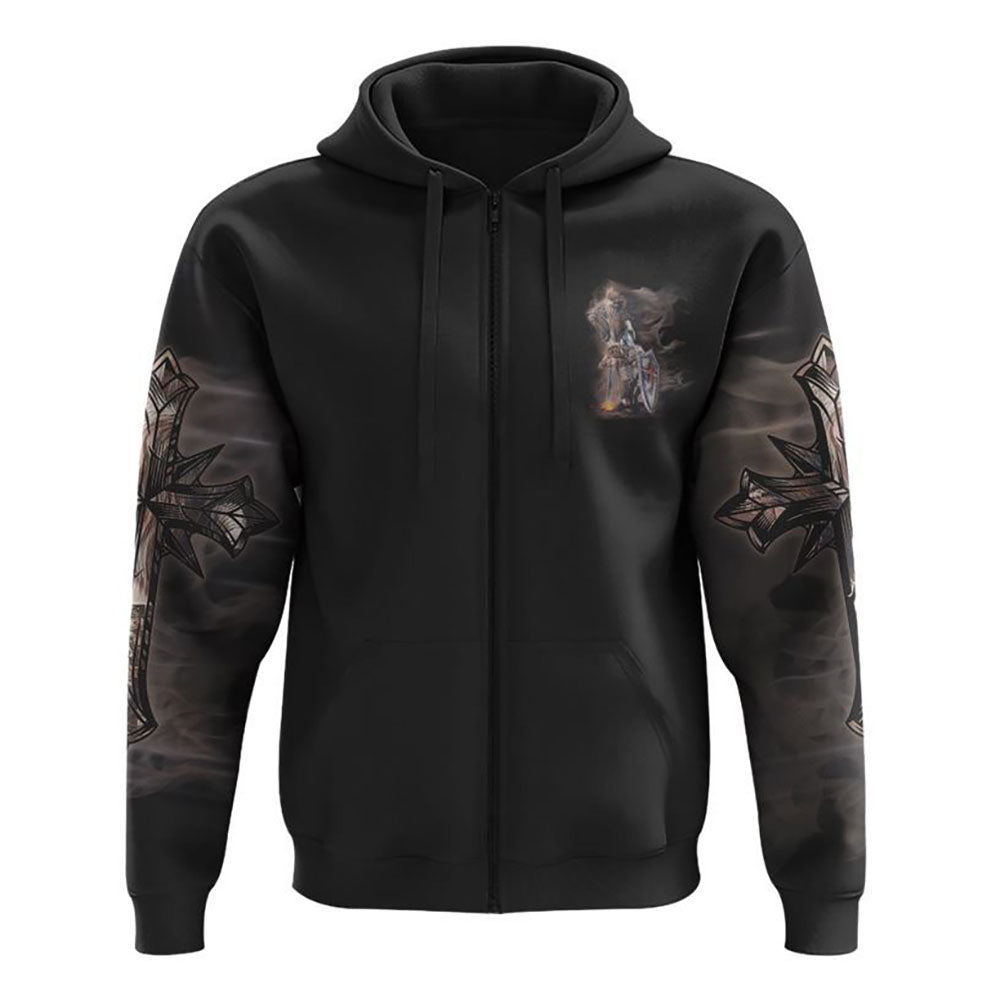 A Child Of God A Man Of Faith Lion Warrior All Over Print 3D Hoodie, Christian Hoodie