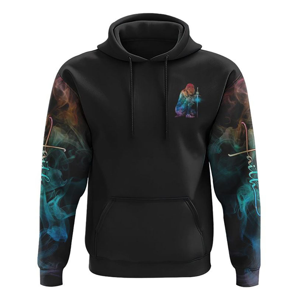 A Warrior Of Christ I Am The Storm Cross Light All Over Print 3D Hoodie, Christian Hoodie