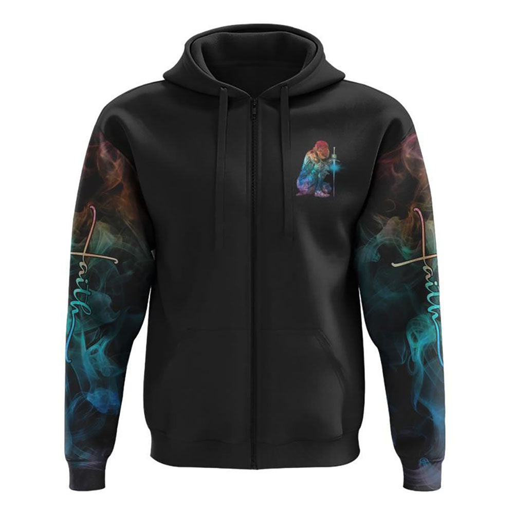 A Warrior Of Christ I Am The Storm Cross Light All Over Print 3D Hoodie, Christian Hoodie